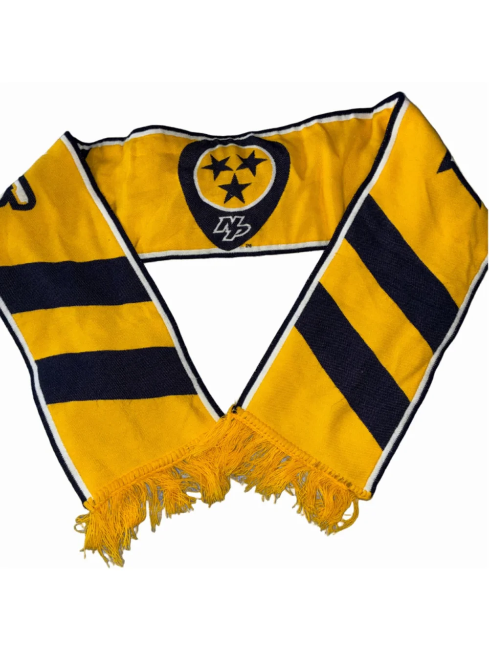 Nashville Predators Hockey Team Scarf One Size Yellow Navy Blue